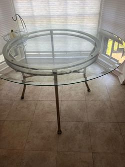 Round Glass Top Dining Table