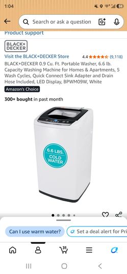 BLACK+DECKER 0.9 Cu. Ft. Portable Washer