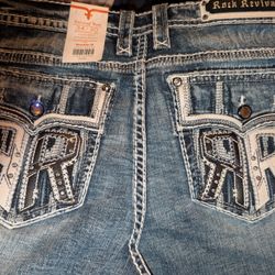 Buckle NWT 34/30 Rock Revival Yulini Jeans Unisex Bootcut