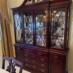 Dark mahogany dining room set