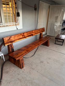 Solid Wood Rustic Bench
