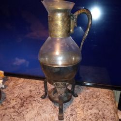 Vintage Glass and Copper Carafe