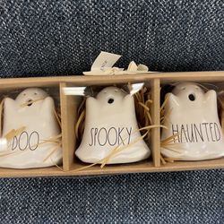 New Rae Dunn HTF boo , spooky and haunted mini ghosts