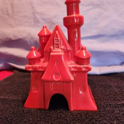 Disney Parks Fantasyland Red/Coral Castle Figurine