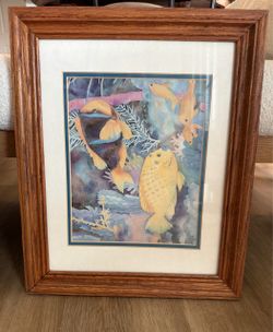 Framed Watercolor Fish Art Print