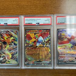Pokemon Ethan’s Ho-oh And typhlosion PSA10 slabs