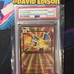 PSA 8 Charizard 4/102 Gold Metal Celebrations Ultra Premium Collection Pokemon