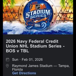 2/1/26 NHL Stadium Series Tampa Bay Lightning Vs Boston Bruins 