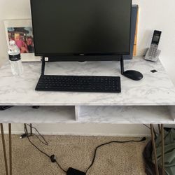 Desk Wood Marble Look 