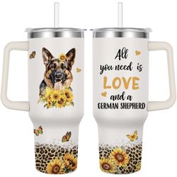 Stainless Steel Vacuum Insulated Travel Mug 40oz (German Shepherd)