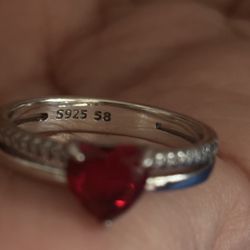 925 Silver Promise Heart Ring size 8 