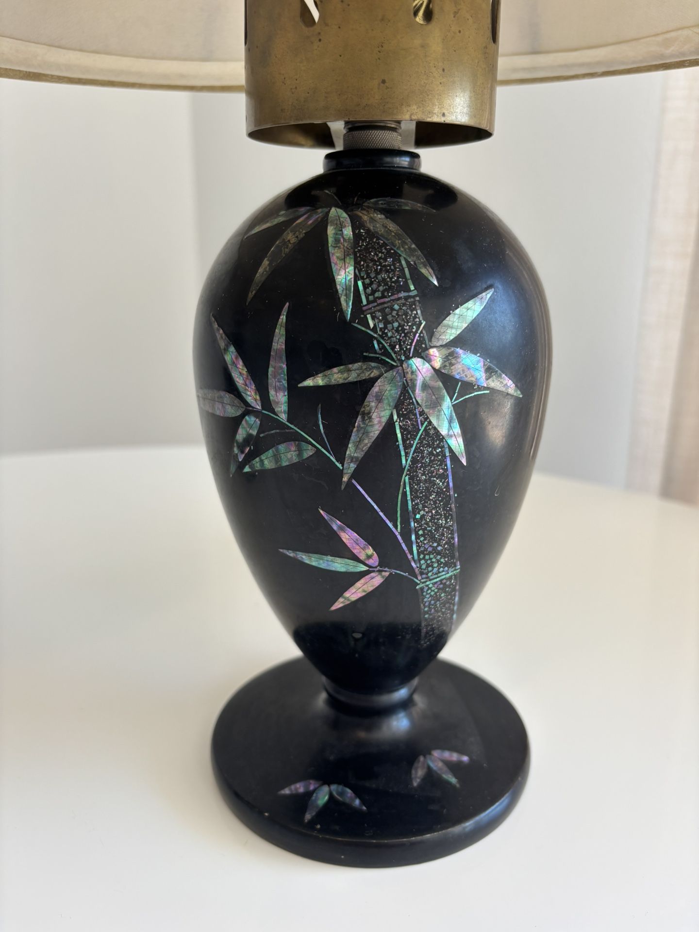Pair of Black and Iridescent-looking Vintage Art Deco Postmodern Vintage Lamps