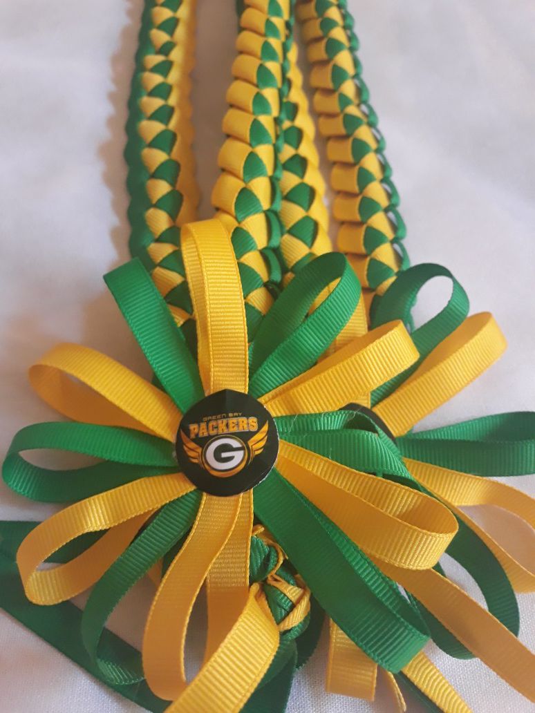 $8 NFL Greenbay Packers Single Weave Ribbon Lei