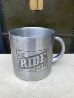 Vintage EAT RIDE SLEEP Motorcycle Gear Camping Mug
