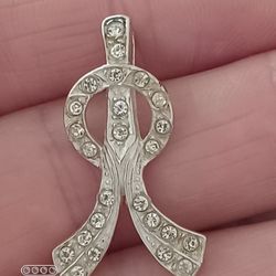 Vtg.sterling Silver Cz Pendant