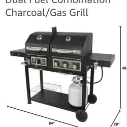 Duel Fuel Combination Propane  Gas And Charcoal Grill