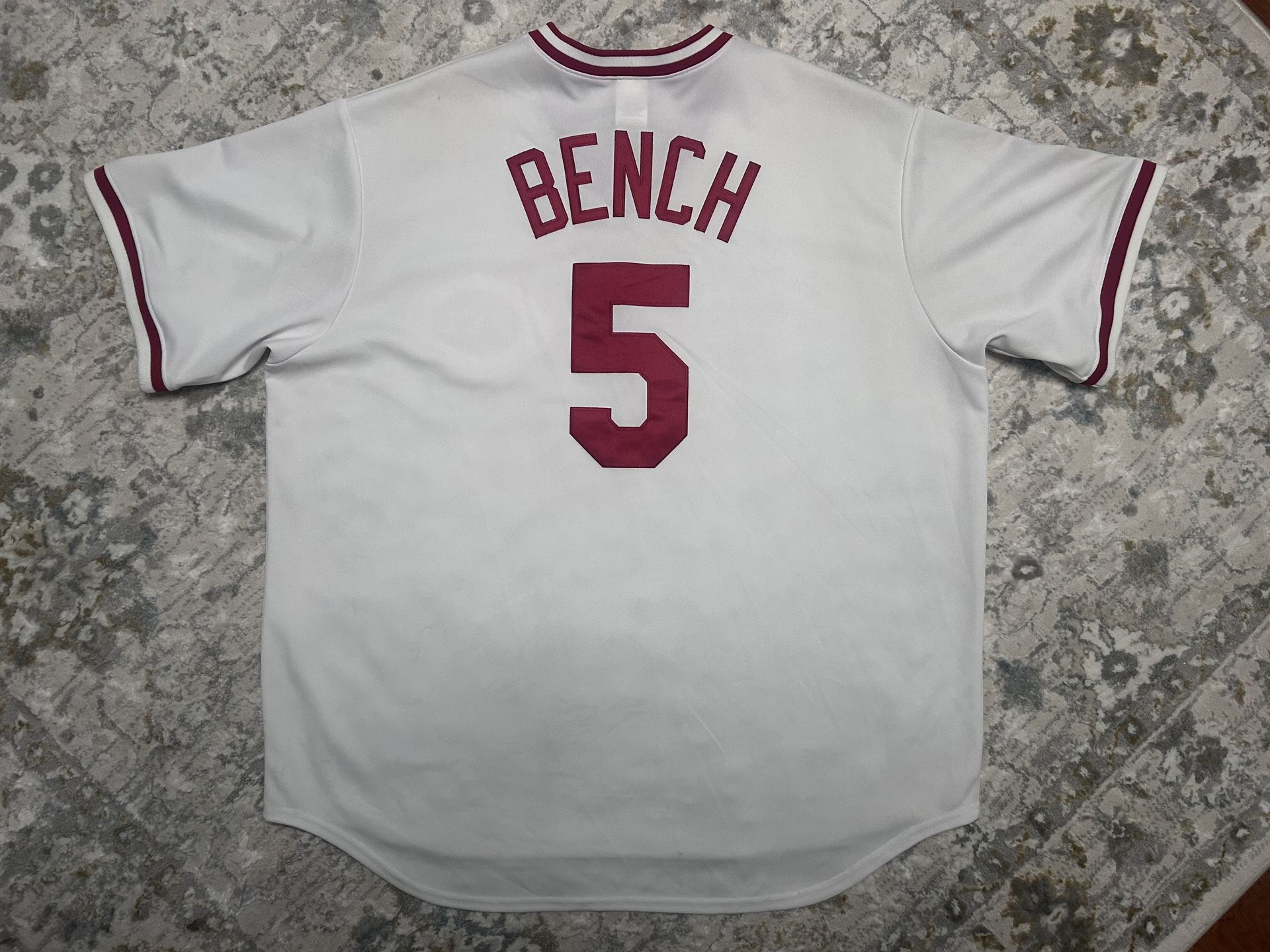 Cincinnati Reds Majestic Cooperstown #5 Johnny Bench 2XL