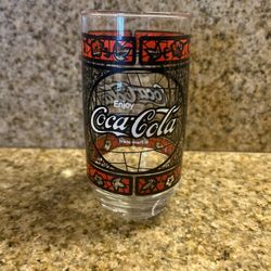 Vintage Coca-Cola Tiffany Style Drinking Glass 