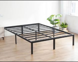Like New Olee Sleep 18” Tall Black Heavy Duty Steel Platform Bed, King Size