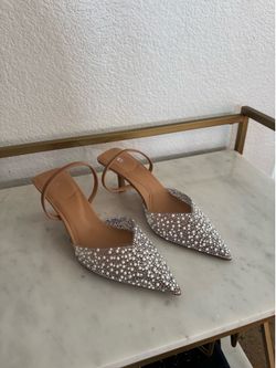 ZARA Pearl Heeled Slingbacks