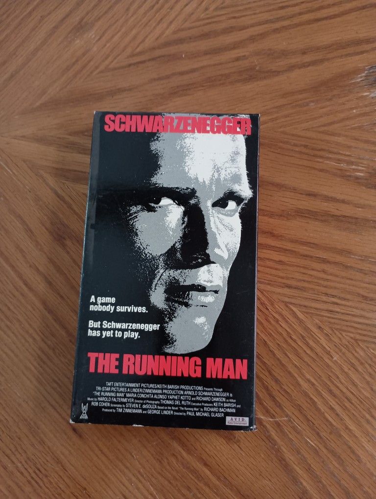 VHS 1987 The Running Man Movie Tape