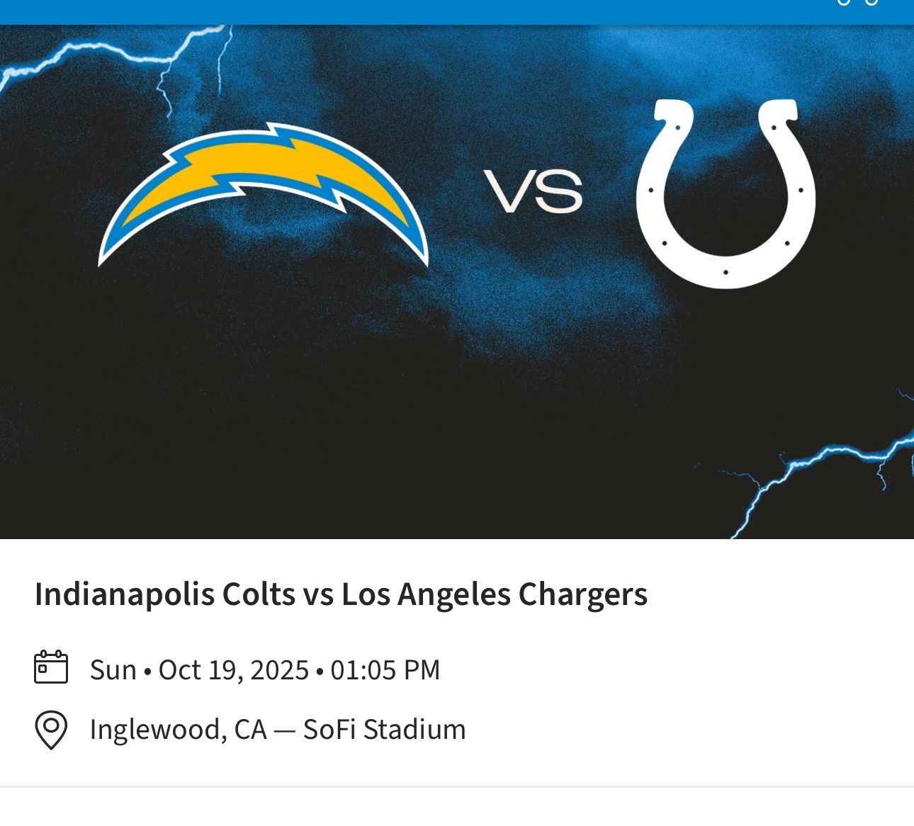 Colts @ Chargers