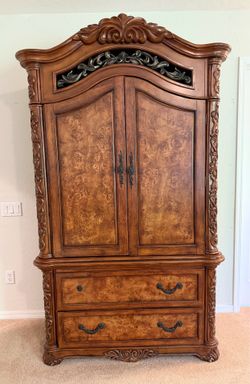 Luxury Solid Wood TV Armoire Cabinet