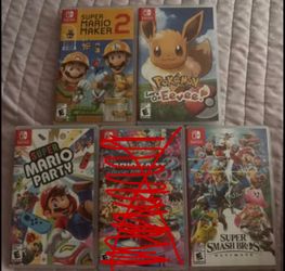 Empty Nintendo Switch Video game Cases