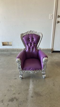 Kids Queen Purple Leather Chair