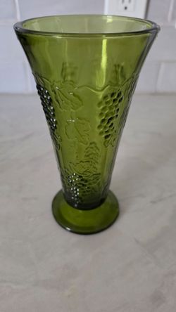 Vintage Green Glass Vase