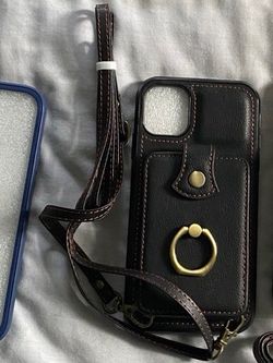 Black Leather Phone Strap