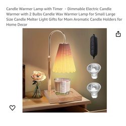 Brand new Candle Warmer Lamp with Timer ，Dimmable Electric Candle Warmer with 2 Bulbs Candle Wax Warmer Lamp for Small Large Size Candle Melter Light 