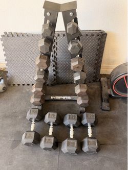 Inspire Dumbbell Rack + 5–50 lb Dumbbell Set