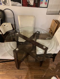 4ft Glass Dining Table