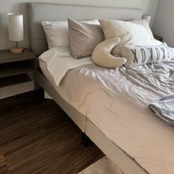 KING Gray Modern Bed frame 