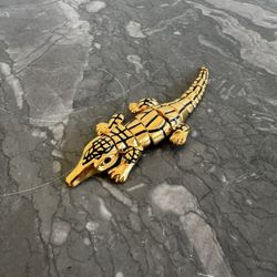 St. John Gold Alligator Brooch – Statement Designer Pin 5 Inches