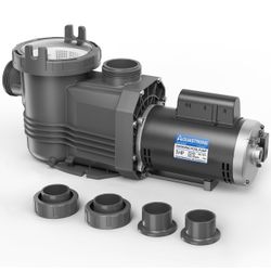AQUASTRONG In/Above Ground Pool Pump, 3 HP, 220V, 10032GPH, Single Speed with Pure Copper Motor, Energy Efficient, High Flow, Powerful Self Primming S