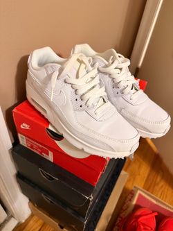Nike Air Max 90 All White Leather Sneakers