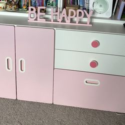 Cabinet With 3 Drawers And Doors. Plus Free Table!