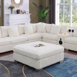 Brand New! 3 Monthly Payments! Same Day Delivery! Oversized Corduroy Sectional