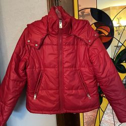 Unisex Kids Size Large Red Puffer Jacket