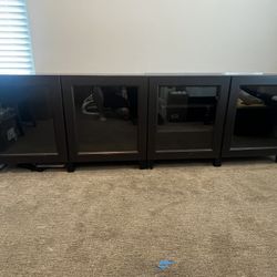 IKEA Besta Entertainment Cabinets With Floating Media Shelf