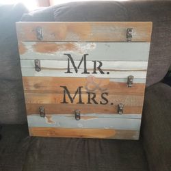 Rustic Wooden Mr.&Mrs Wall Photo Frame, Cross Posted, North Riverside 