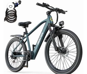 Aairsk GT300 Electric Bike 26", 22Mph & 40Miles Long Range Mountain E Bike for Adult Teen, 36V 10AH Lithium Battery, 400W Motor, 7-Speed Shimano, Fron