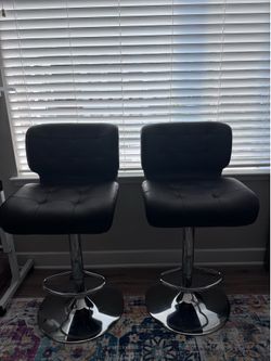 Faux leather brown barstools