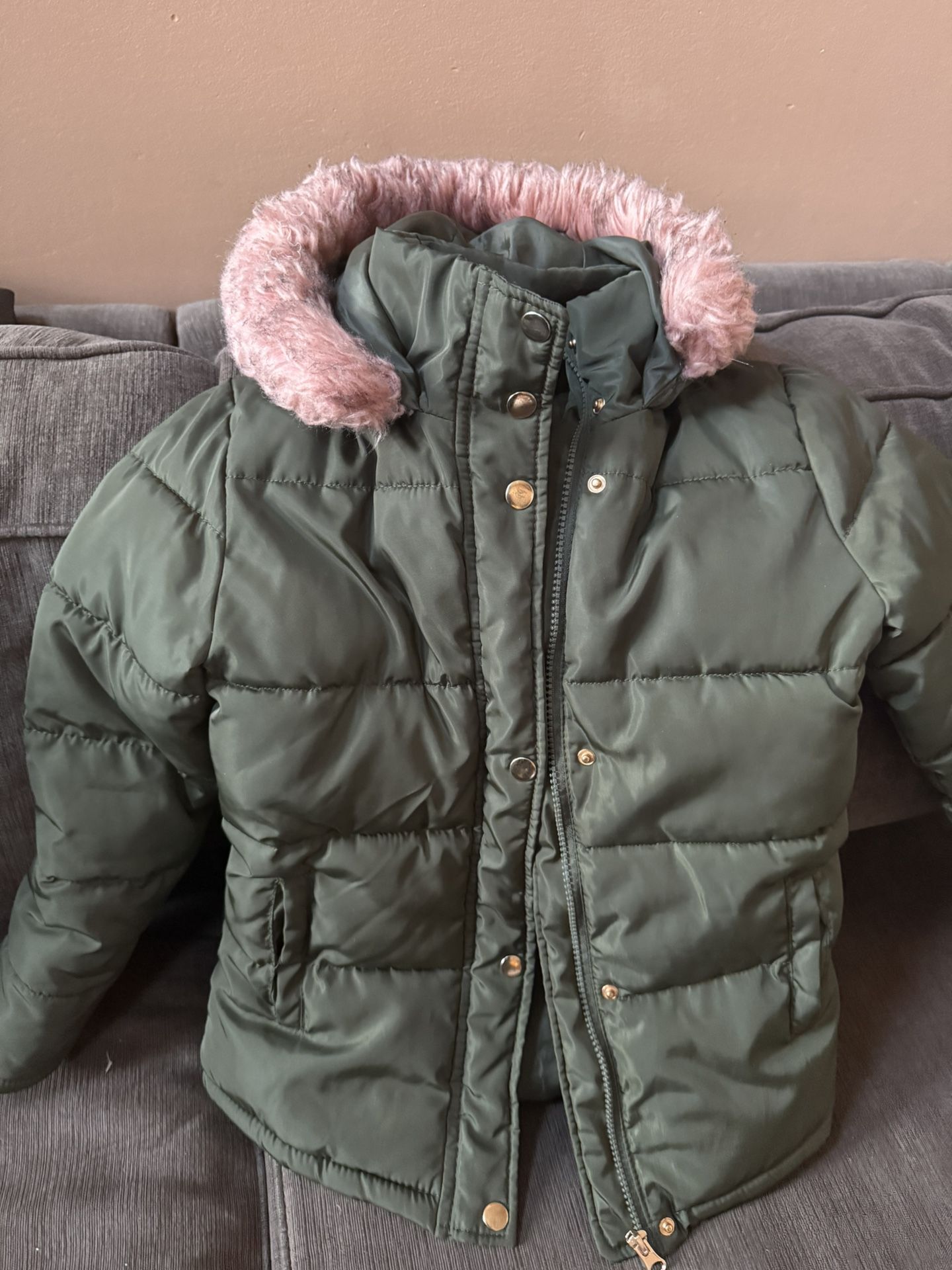 Girls Green Winter Coat