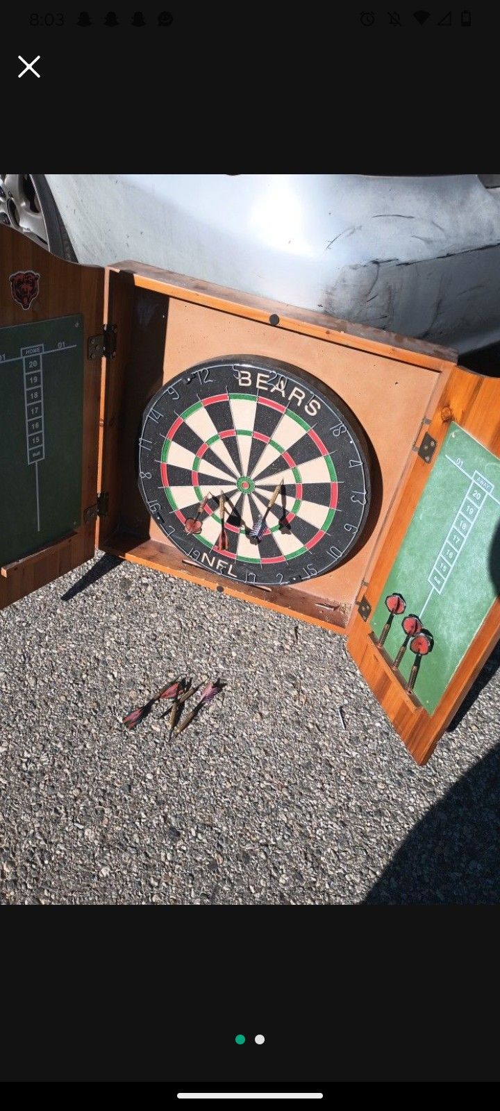 Dart Board And Cabinet