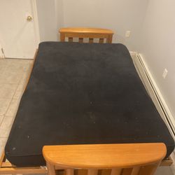 Queen Size Solid oak wood Futon