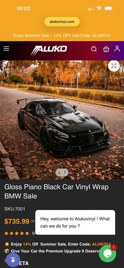 45-50 ft Aluko vinyl wrap