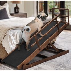 Best Companion Durable Adjustable Pet Ramp Brown Non Slip Portable 